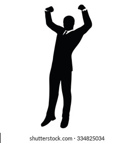 Vector Image - businessman silhouette in gorilla pose isolated on white background