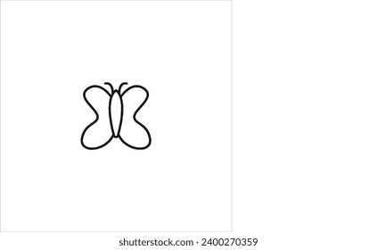 vector image of butterfly, black and white colors, white and black background