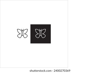 vector image of butterfly, black and white colors, white and black background