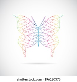 Vector image of an butterfly design on white background