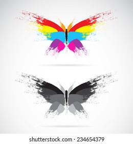 Vector image of butterfly on white background