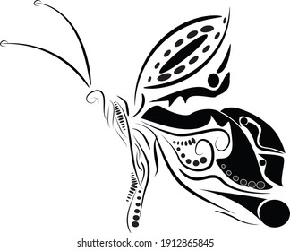a vector image of a butterfly that can be used as a tattoo design, clip art, and more. This design is made using a pattern design.