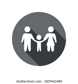 Vector image. Button of a family. Parent and child pictogram.