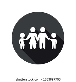 Vector image. Button of a family. Parent and child pictogram.