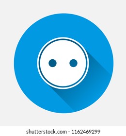 Vector image of a button on blue background. Flat image button with long shadow. Layers grouped for easy editing illustration. For your design.
