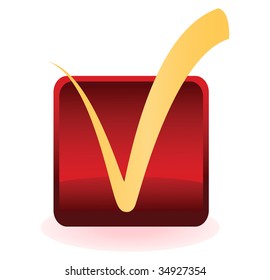 The vector image of the button on a white background