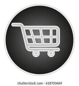 vector image button with a sign shopping cart