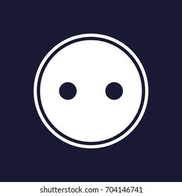 Vector image of a button. Vector white icon on dark blue background.