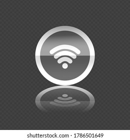Vector image. Image of a button with the wireless icon. Modern digital image.