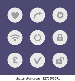 Vector image. Buttons icon set.