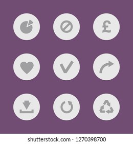 Vector image. Buttons icon set.