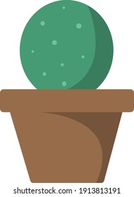 Vector image of a cactus in a pot on a transparent background