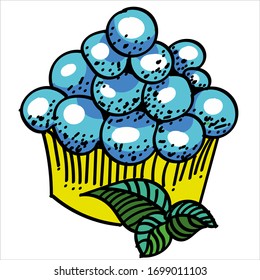 Vector image of a cake in cartoon style. 