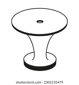 Vector image of a Cake stand in Doodle style. A podium for making sweet pies. Pastry chef's tool.