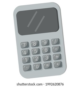Vector image of the calculator, isolated on a white background. The concept of economy. Training and finance. A design element.