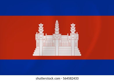 Vector image of the Cambodia waving flag