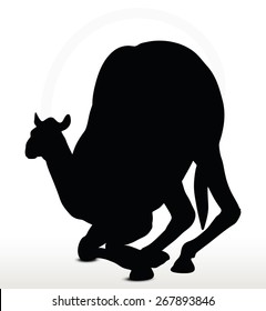 Vector Image - camel in Kneeling pose  isolated on white background