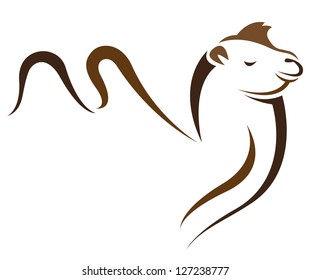 Vector image of an camel on white background