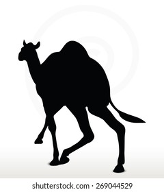 Vector Image - camel in Trotting pose  isolated on white background
