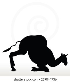 Vector Image - camel in Unloading pose  isolated on white background
