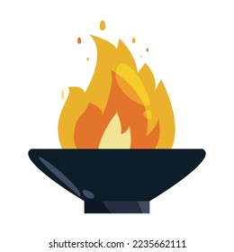 vector image campfire fire icon with white background
