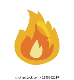 vector image campfire fire icon with white background