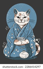 Vector image, can be used as print for apparel and placed on any background. 6 colors without background.