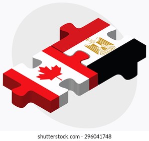 Vector Image - Canada and Egypt Flags in puzzle isolated on white background
