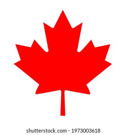 Vector image of canada flag maple leaf with love shape