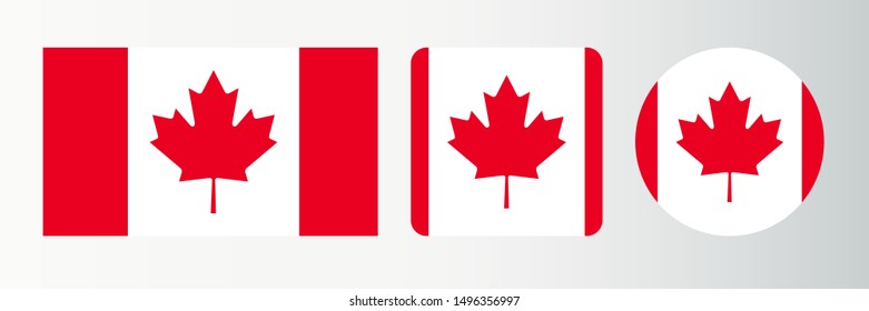 Vector image of the Canadian flag on a white background
