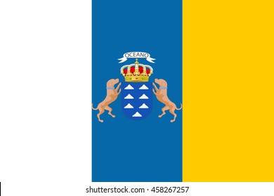 Vector image Canary Islands of flag.  Proportion2:3. EPS10.