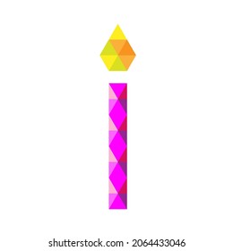 Vector image of a candle made of triangles