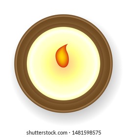 Vector image of a candle on top of a white background.