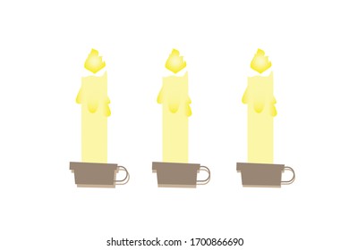 Vector image of candles and candlesticks