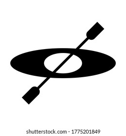 Vector image. Canoe icon. Basic solid image.