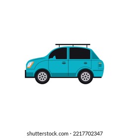 icono del vehículo de imagen vectorial color azul con fondo blanco
