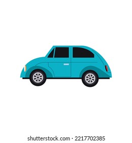 vector image car icon blue color with white background
