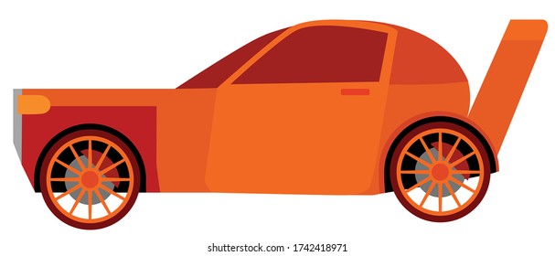 Vector image of a car, sports car. retro mini car