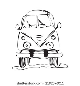 vector image of a car that can be used for other design purposes in black and white