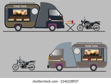 Vector image of a car that is used to make a food truck by using colors to look attractive.