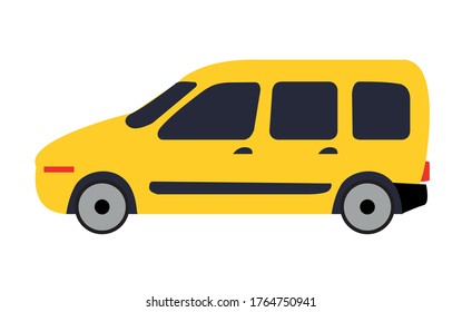 Vektorbild eines Autos. Verkehr.