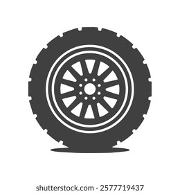 Vector Image of a Car Wheel in a Minimalist Look
