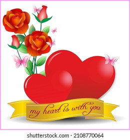 Imagen vectorial de una tarjeta para el día del amor.