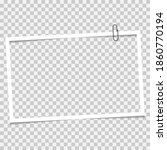 vector image of a card for a photo frame attached with a paper clip