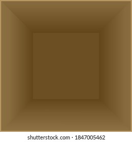 Vector image of a cardboard box from the inside. Wooden box from the inside. Postal parcel. Packaging containers. Put in a cardboard box. Background image. Place for your text. Poster. Abstraction.