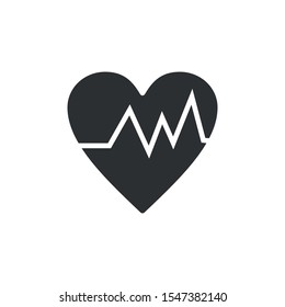 Vector image of a cardiogram. Heartbeat icon symbol