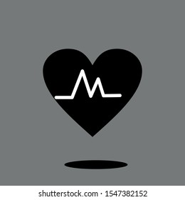 Vector image of a cardiogram. Heartbeat icon symbol