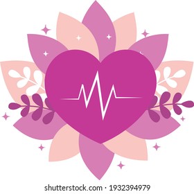 vector image of cardiology heart