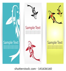 Vector image of an carp koi banners .