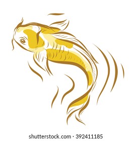 Vector image of an carp koi on white background